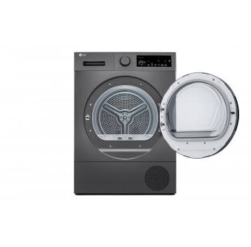LG Sèche-linge à pompe à chaleur, capacité de 8 kg, A++, couleur argent foncé