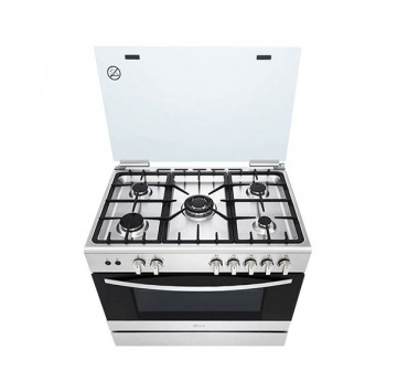 LG CUISINIERE A GAZ 5 FEUX-DOUBLE FOUR TOUT INOX SECURITE TOTALE SYSTEME DE CHAUFFAGE COMBINE ROTISSOIRE GARANTIE