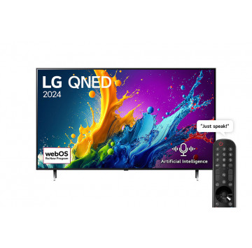 LG TV 86 pouces QNED AI QNED80 4K Smart TV AI Télécommande magique HDR10 webOS24 - 86QNED80T6B (2024)