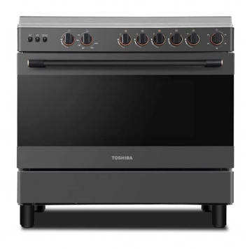 TOSHIBA GAZINIERE 5 FEUX GRIS-NOIR ALLUMAGE AUTO- TBA-36LMG5G089KS