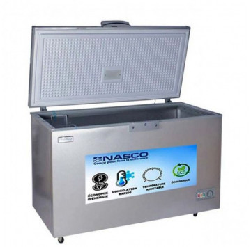 Nasco Congelateur Horizontal - NAS-475FL-DS - 475L (400L Net) - 1 Porte - 1 Panier A L'Int - Dark Silver