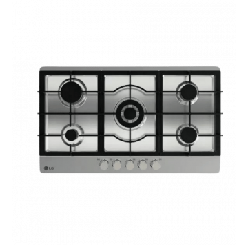 LG Table de cuisson à gaz  intégrée de 900 mm, 5 brûleurs, puissance de cuisson de 4,0 kW, couleur acier inoxydable