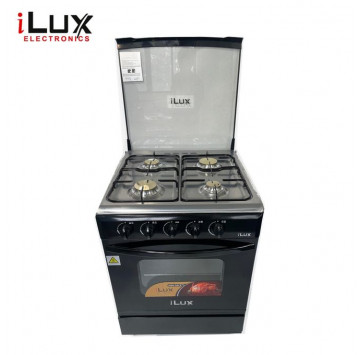 Ilux Cuisinière - Gaz 4 Feux LXG-72B - Noir - Garantie 6 Mois