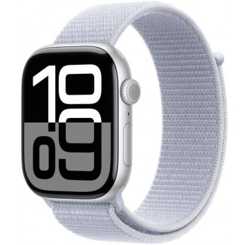 Apple Watch Series 10 (46 mm GPS) Montre connectée avec Boîtier en Aluminium Noir de Jais et Boucle Sport Encre Violette