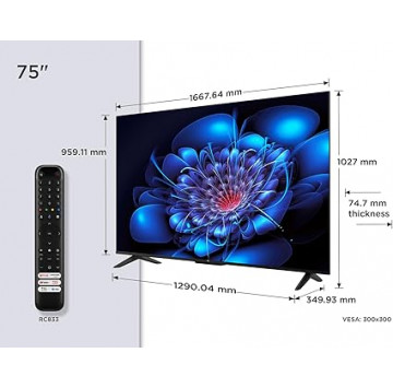 TCL 75P6K-UK Téléviseur 75" 4K Ultra HD